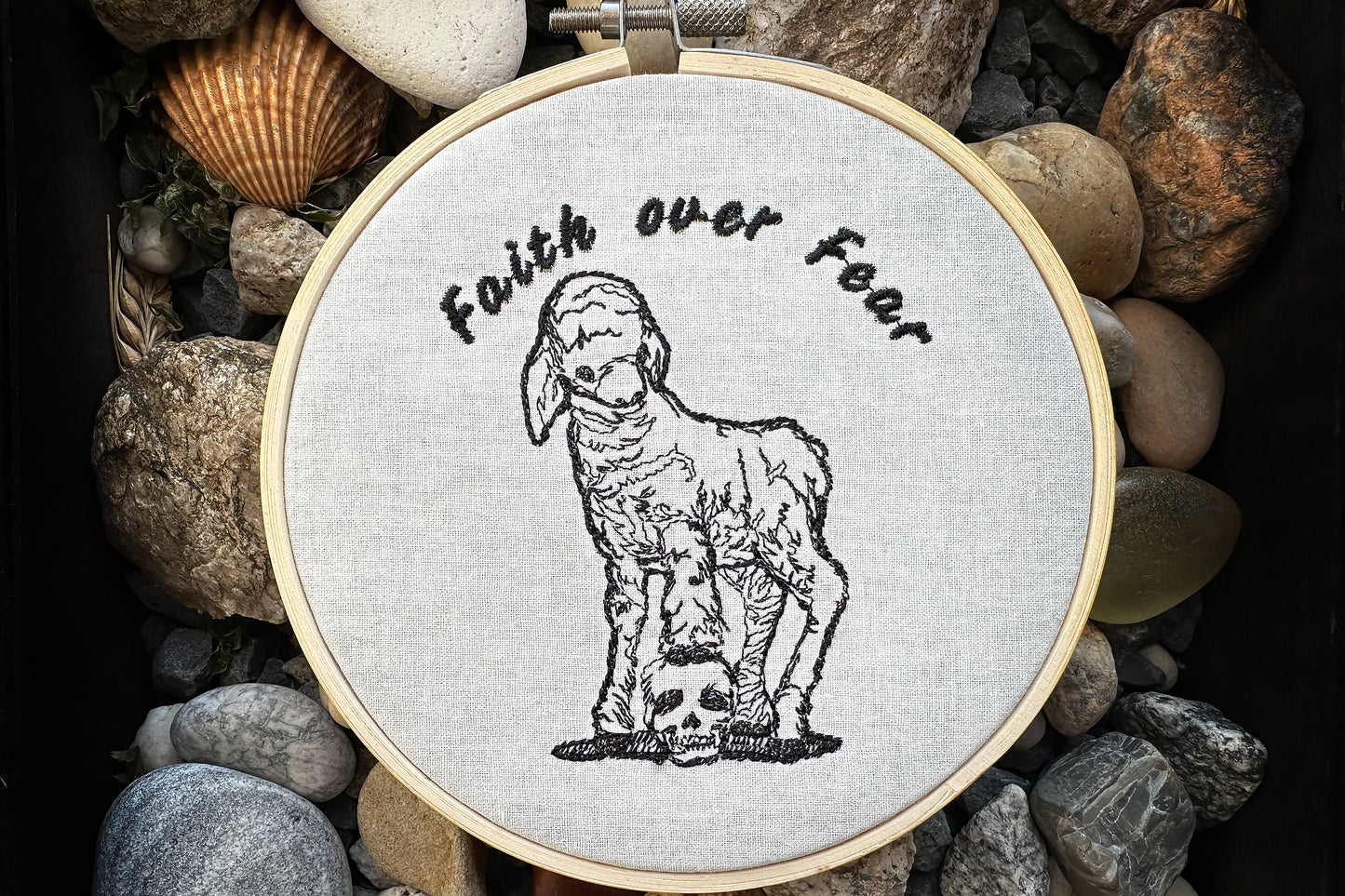 Faith over fear machine embroidery design