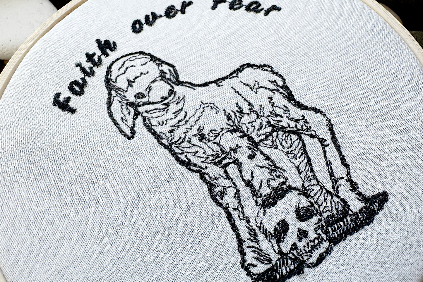 Faith over fear machine embroidery design
