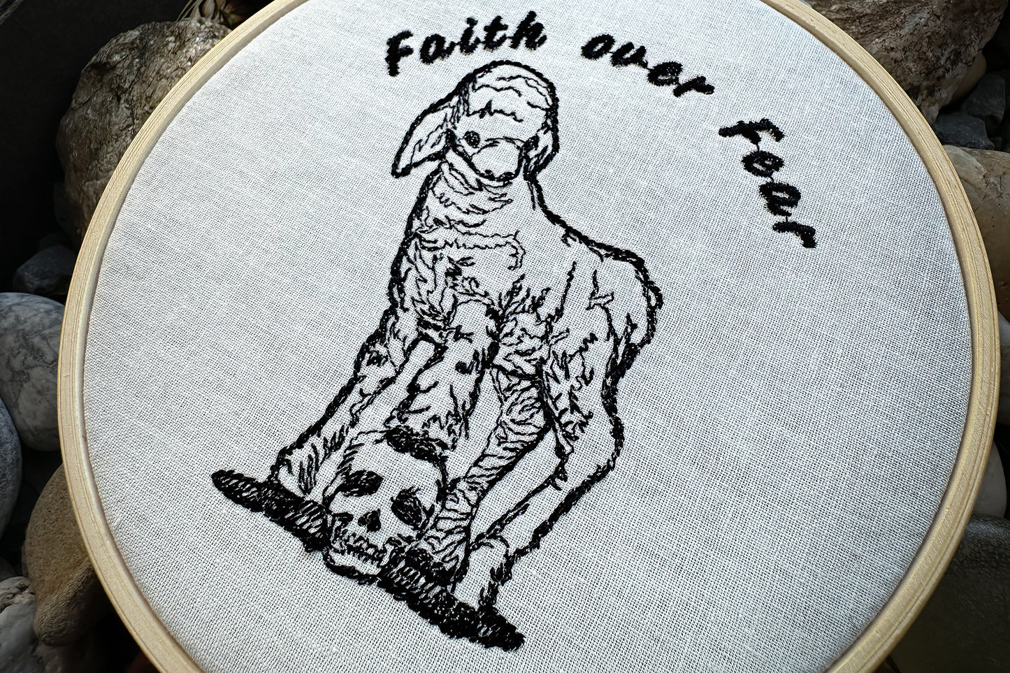 Faith over fear machine embroidery design