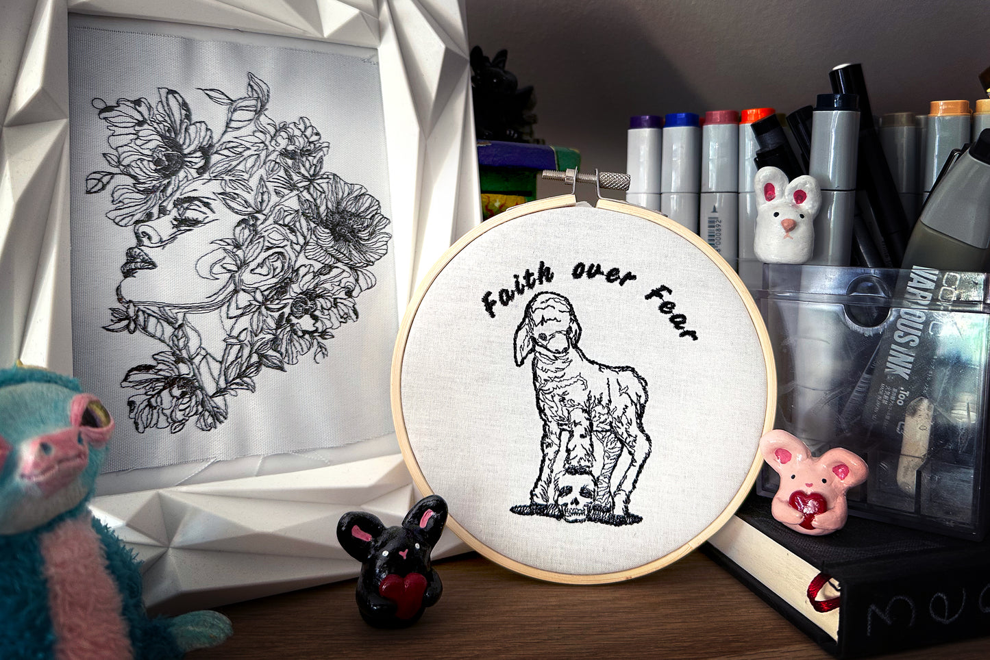 Faith over fear machine embroidery design