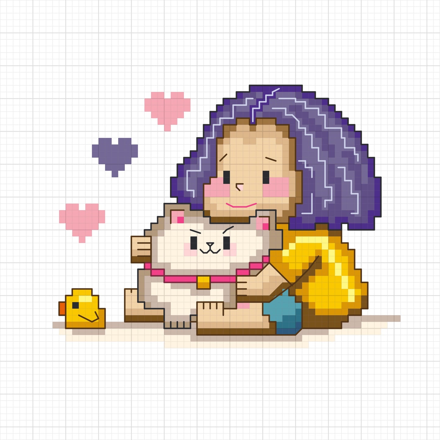 Cute little girl with her puppy DIGITAL PDF pattern