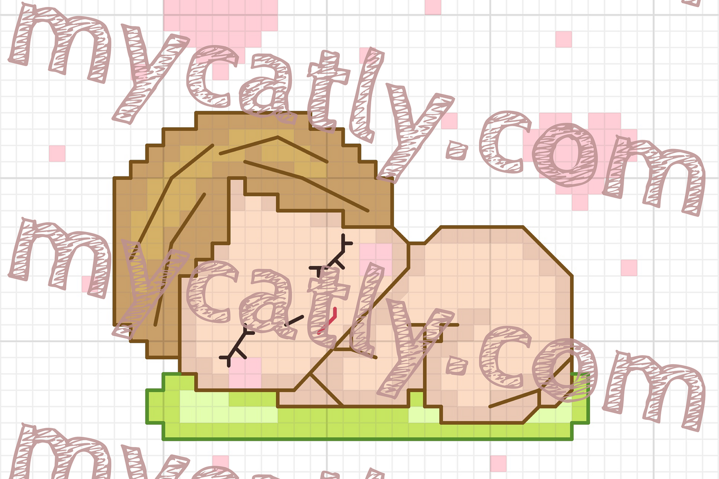 Sleeping newborn cross stitch PDF pattern
