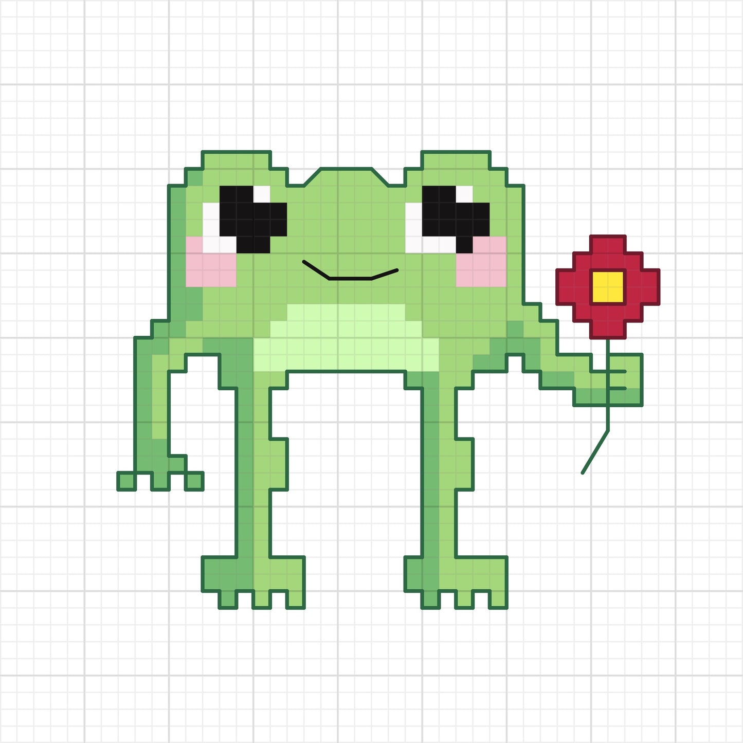 Little frog cross-stitch PDF pattern