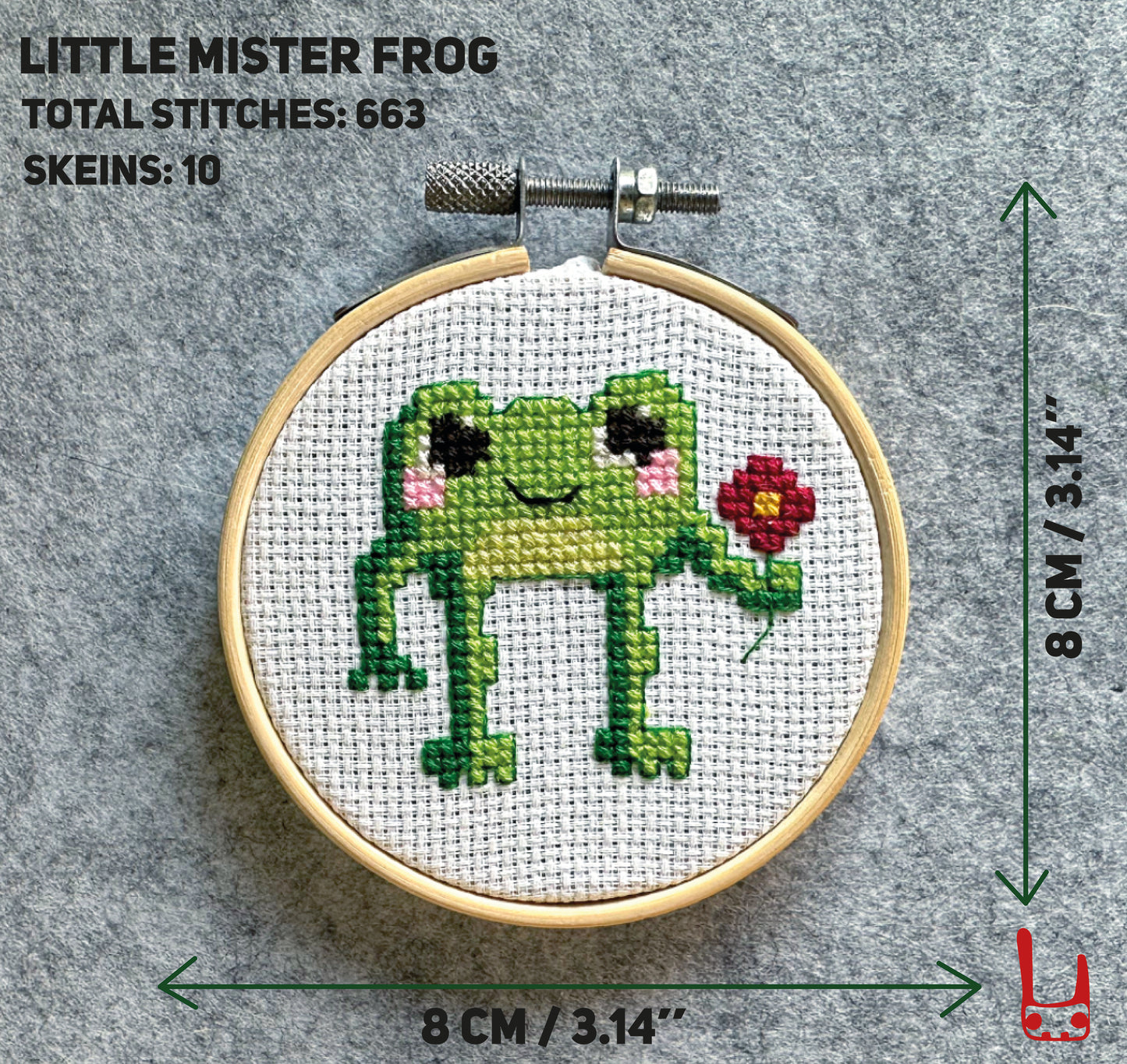 Little frog cross-stitch PDF pattern