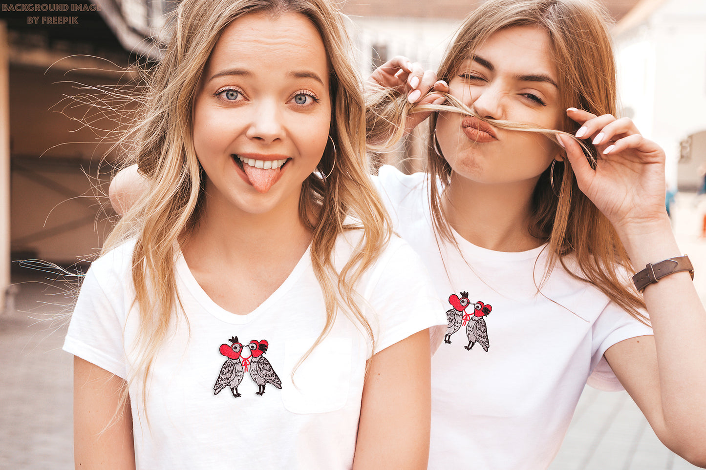 Love-themed dove embroidery pattern for t-shirts and gifts
