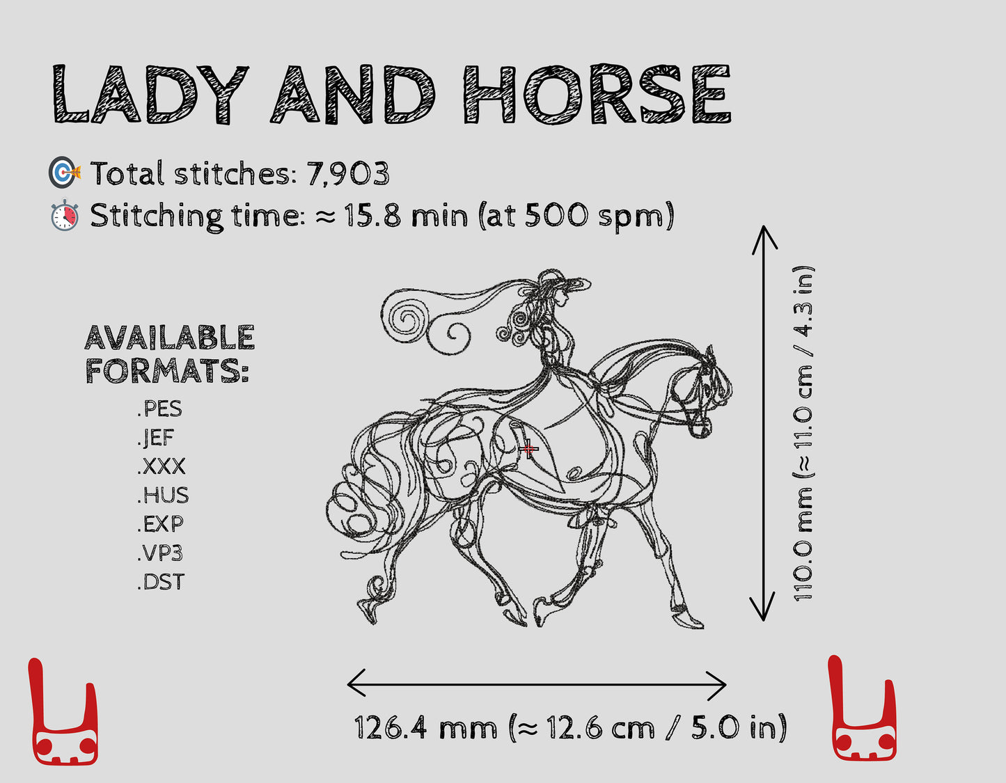One Line Horse Machine Embroidery Design – Elegant Lady Rider Outline Art | Minimalist Equestrian Stitch Pattern