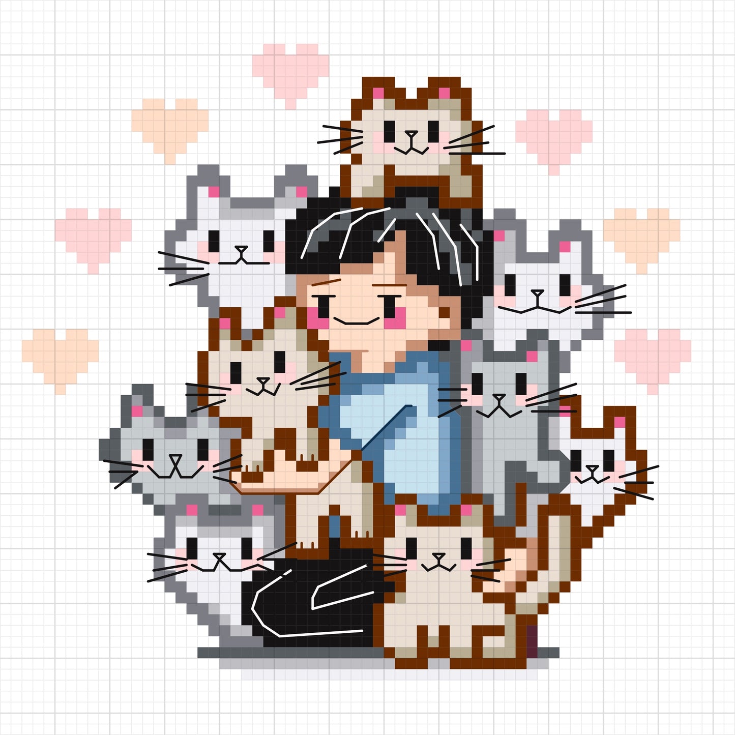 Cat's dad cross stitch pattern in PDF