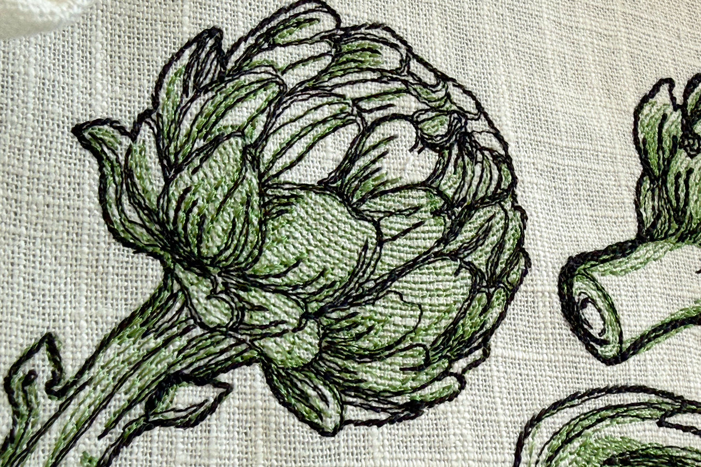 Artichoke Machine Embroidery Design Set | Botanical Kitchen Embroidery Files