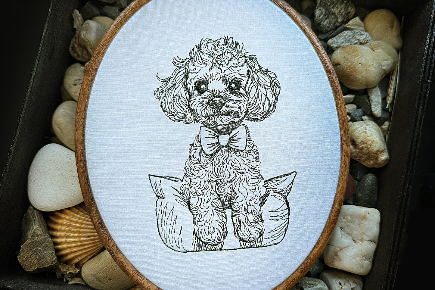 Maltipoo machine embroidery design