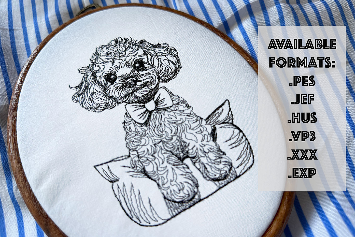 Maltipoo machine embroidery design