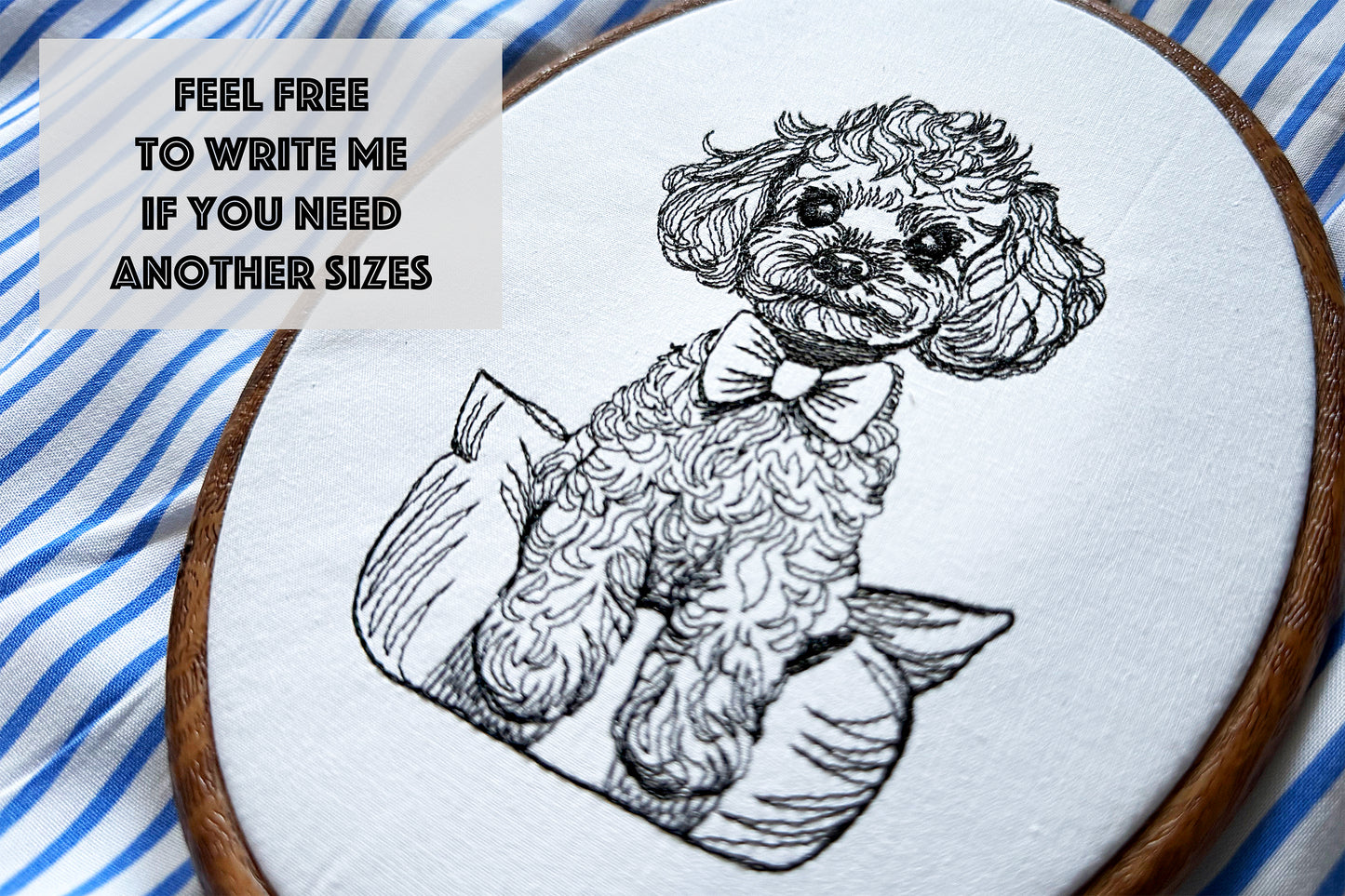 Maltipoo machine embroidery design