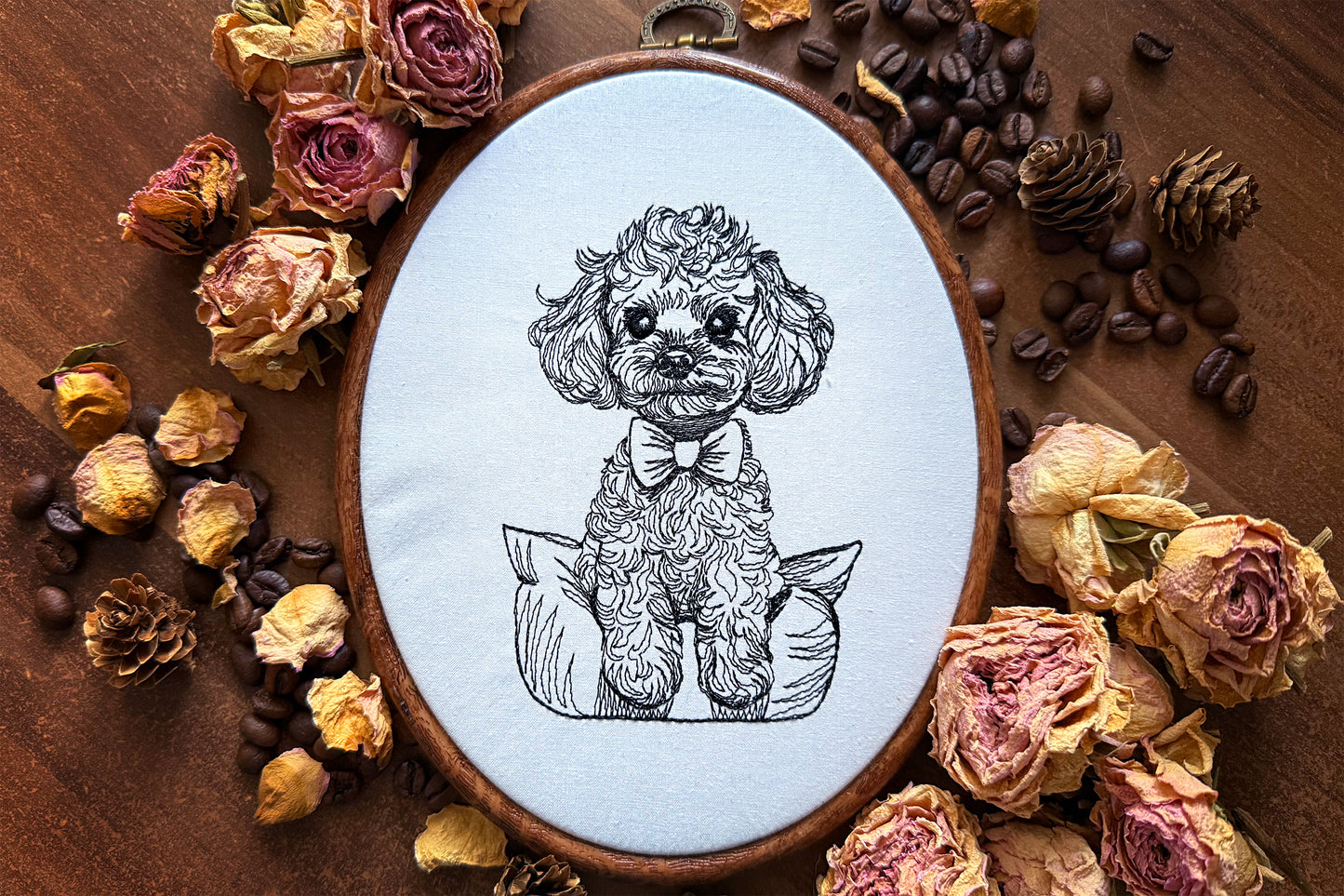 Maltipoo machine embroidery design