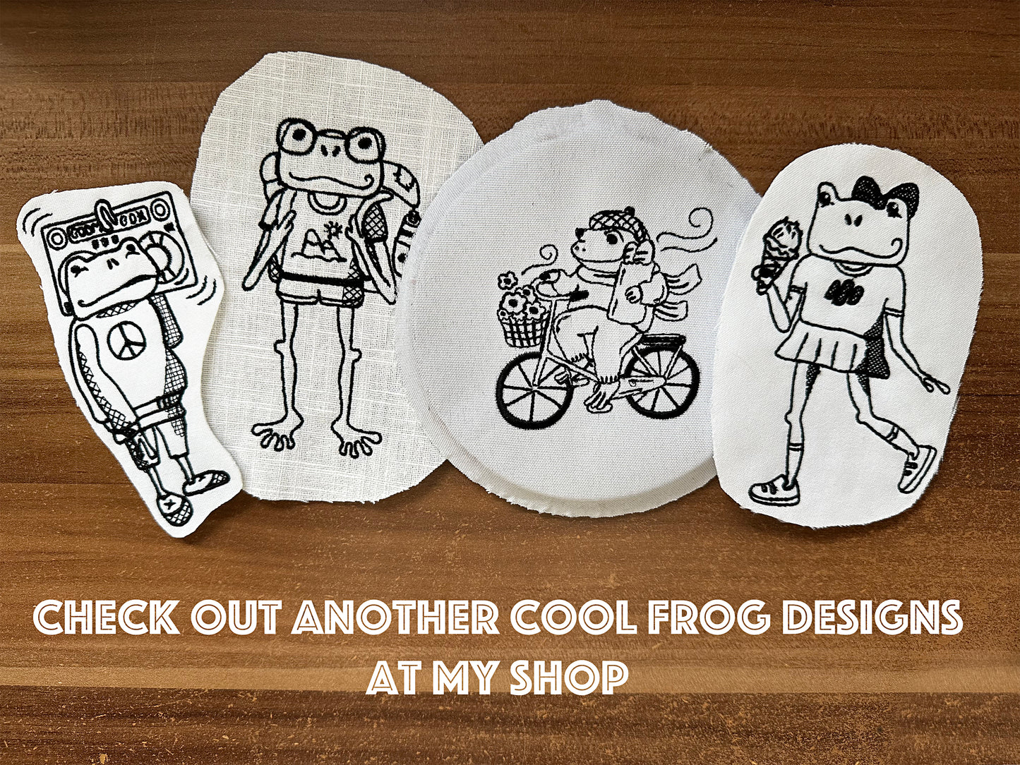 Mr Frog machine embroidery design