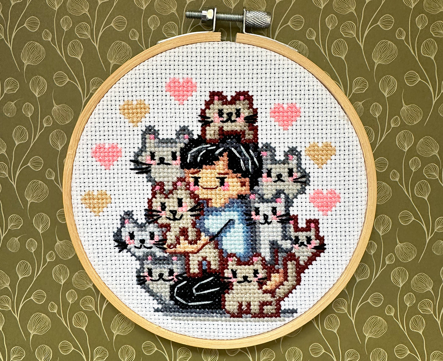 Cat's dad cross stitch pattern in PDF