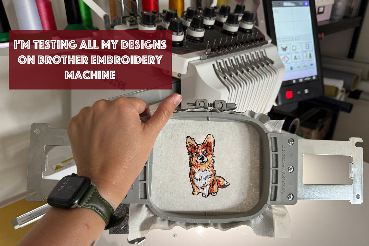 Corgi Machine Embroidery Design