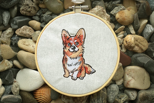 Corgi Machine Embroidery Design
