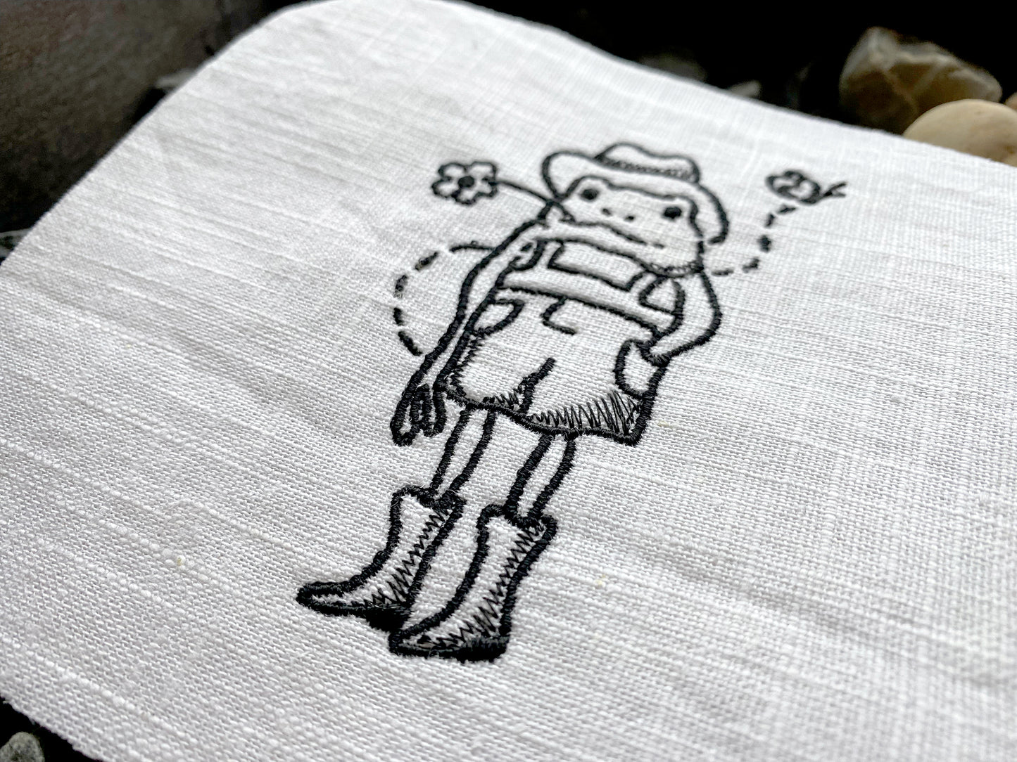 Mr Frog machine embroidery design