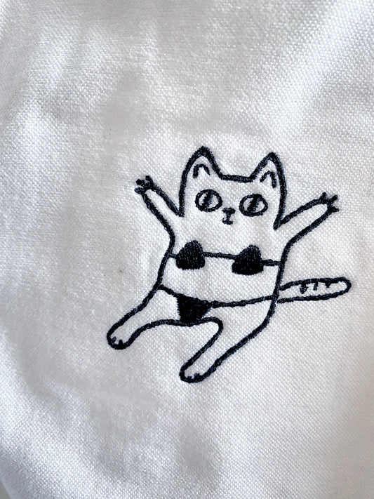 Funny cat machine embroidery design