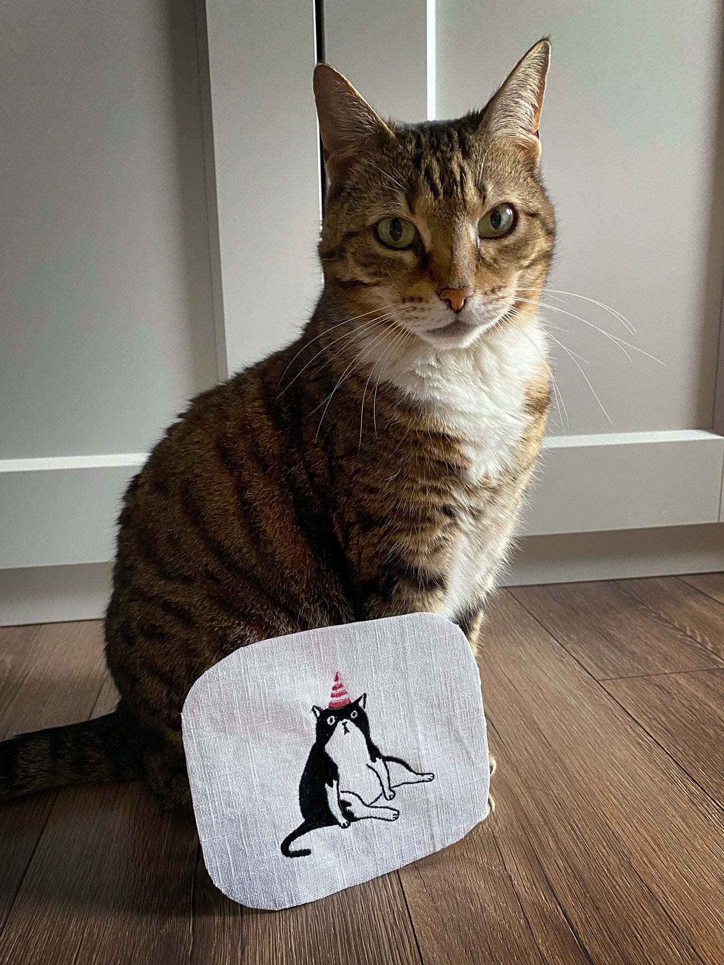 Funny cat machine embroidery design