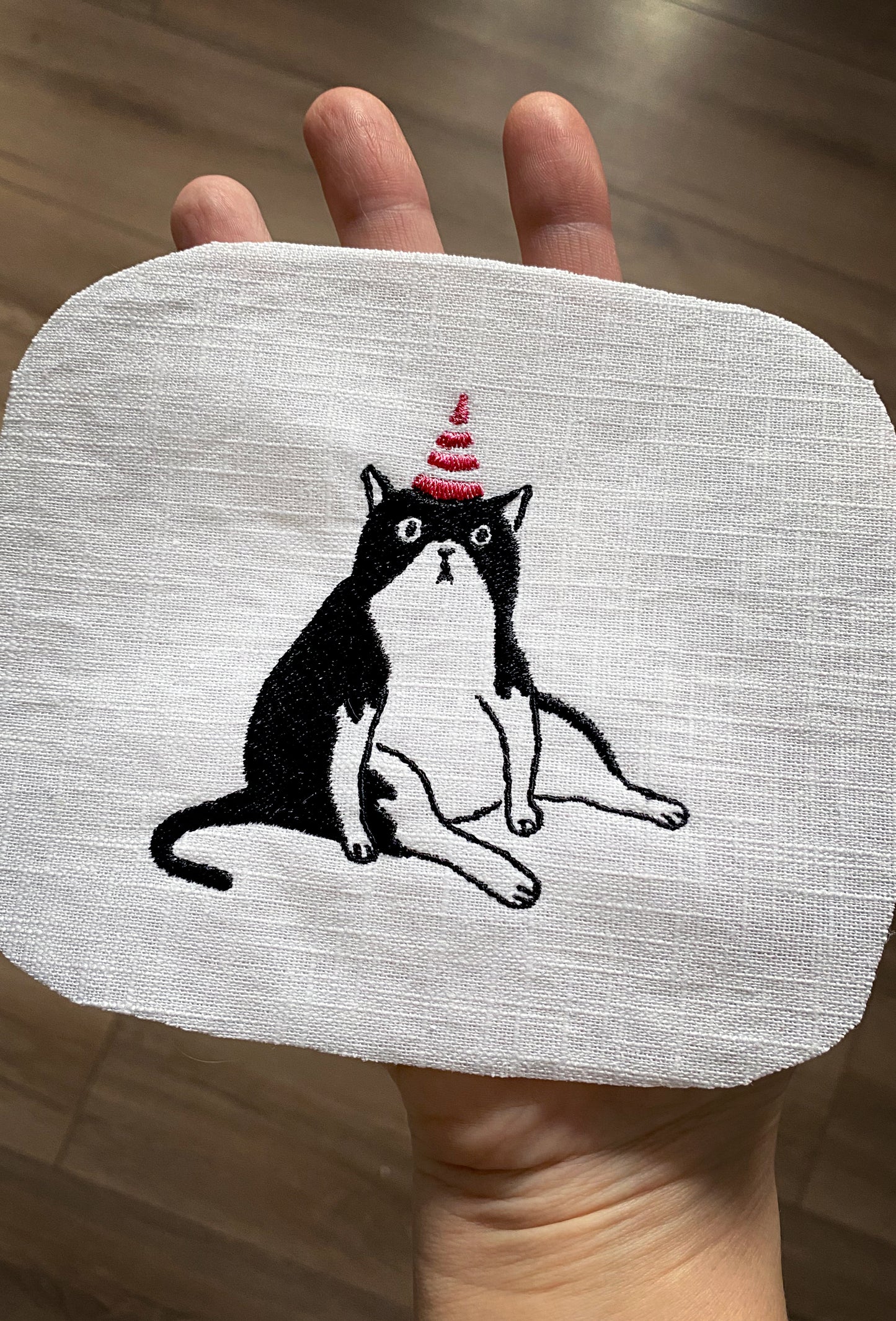 Funny cat machine embroidery design