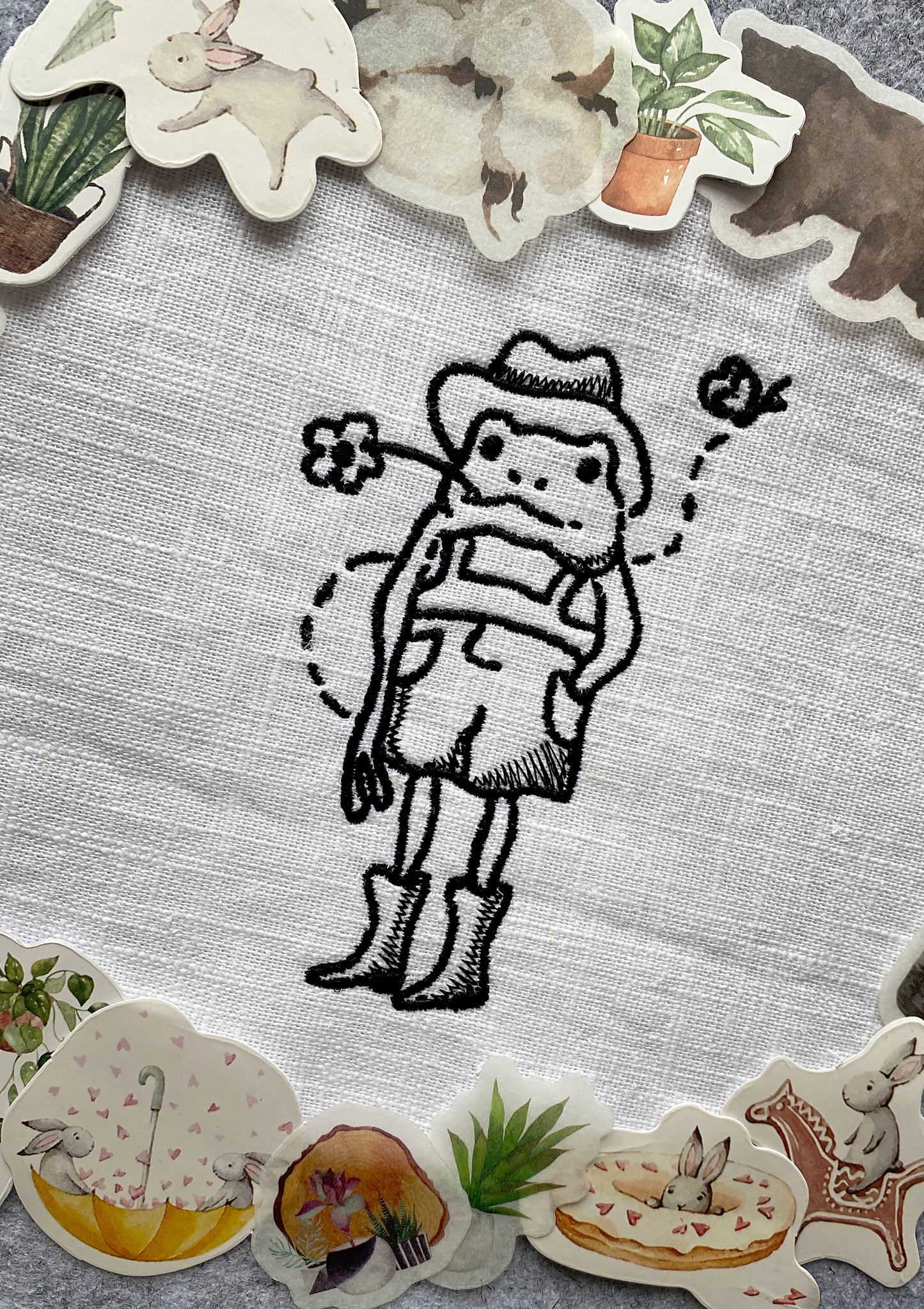 Mr Frog machine embroidery design