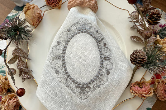 vintage frame machine embroidery design for instant download