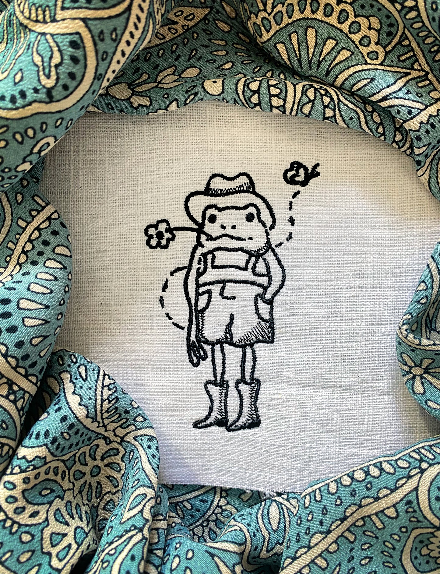 Mr Frog machine embroidery design