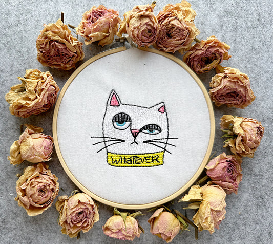 Whatever cat machine embroidery design