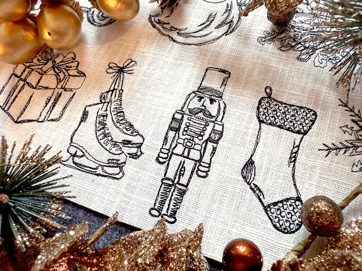 Santa, nutcracker, snowflake, and Christmas motifs for embroidery machines