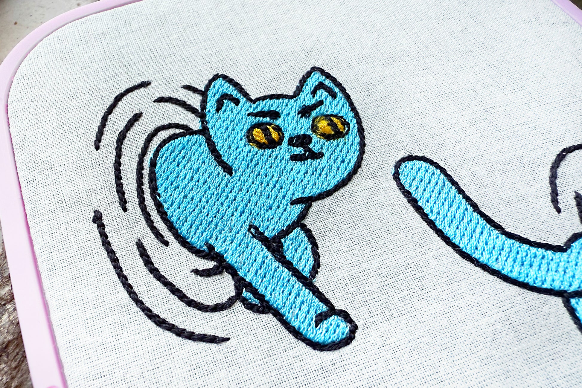 Creative cat embroidery pattern for hoodies, shirts, or matching gifts