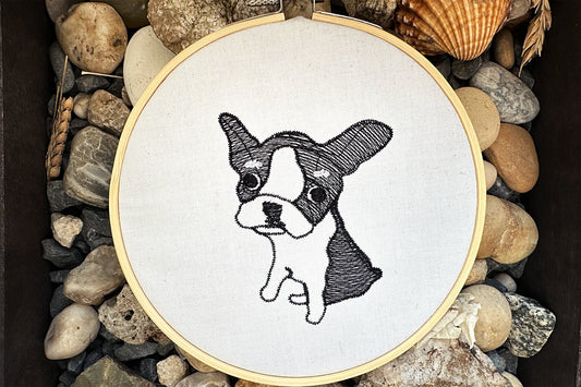Little French bulldog puppy machine embroidery design