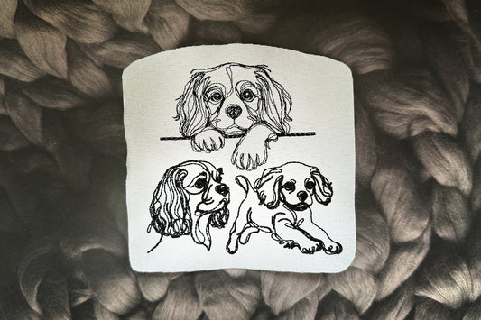 King Charles spaniel machine embroidery design