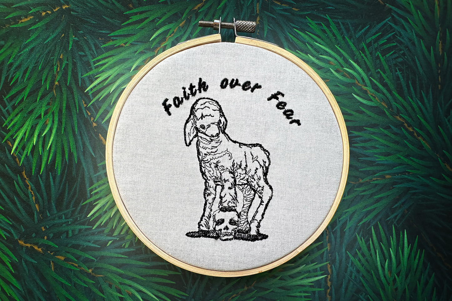 Faith over fear machine embroidery design