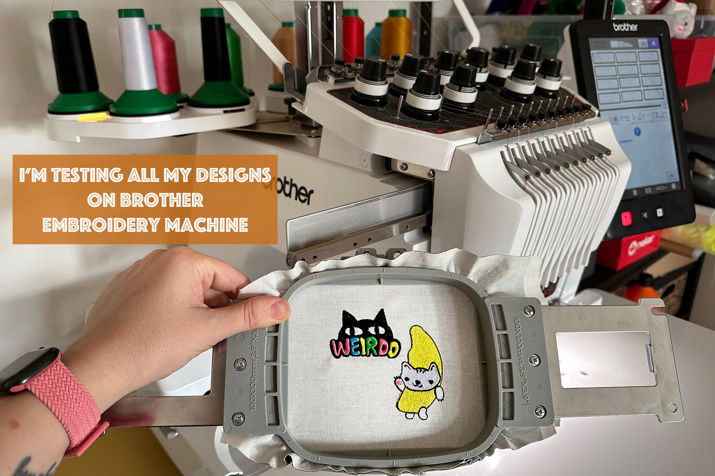 Weirdo cats machine embroidery design