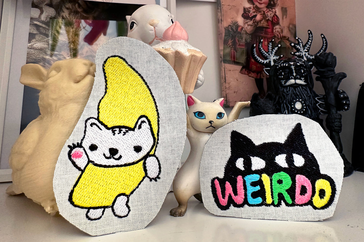 Weirdo cats machine embroidery design