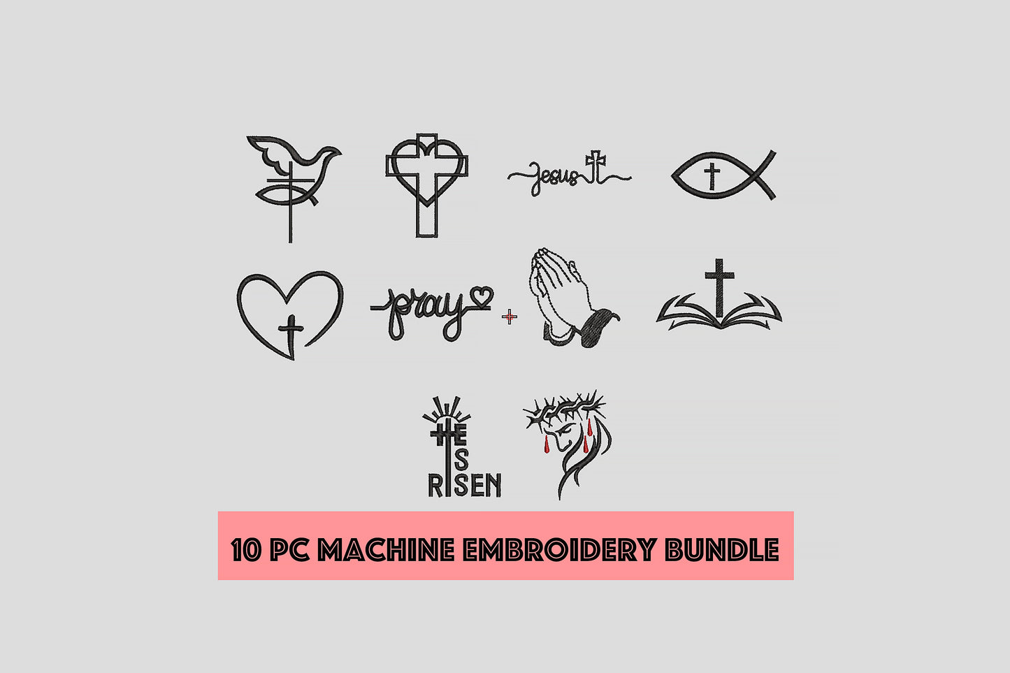 Big easter machine embroidery bundle