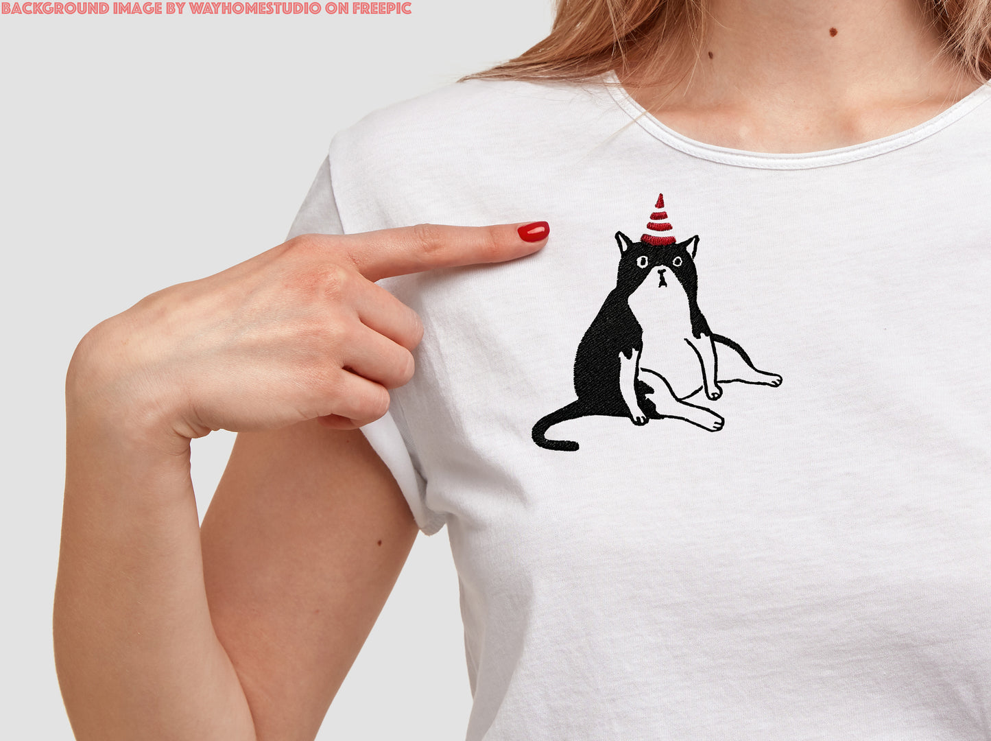 Funny cat machine embroidery design