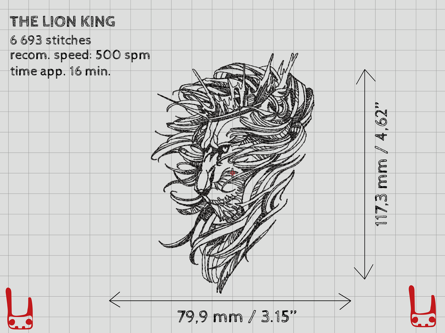 The Lion King machine embroidery design