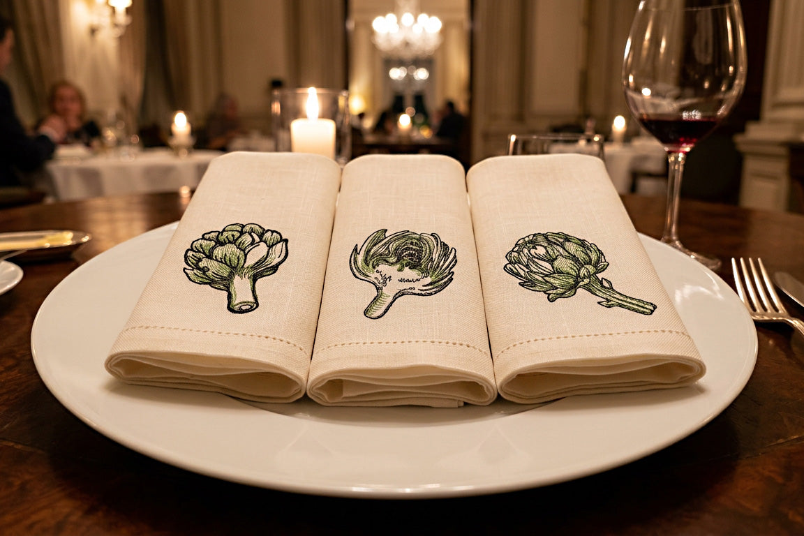 Artichoke Machine Embroidery Design Set | Botanical Kitchen Embroidery Files