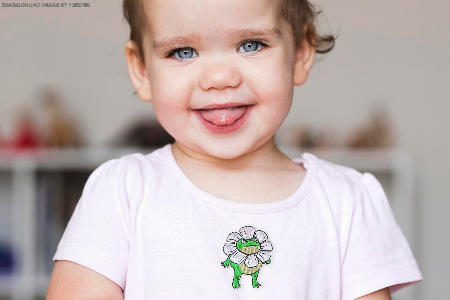 Funny frog machine embroidery design