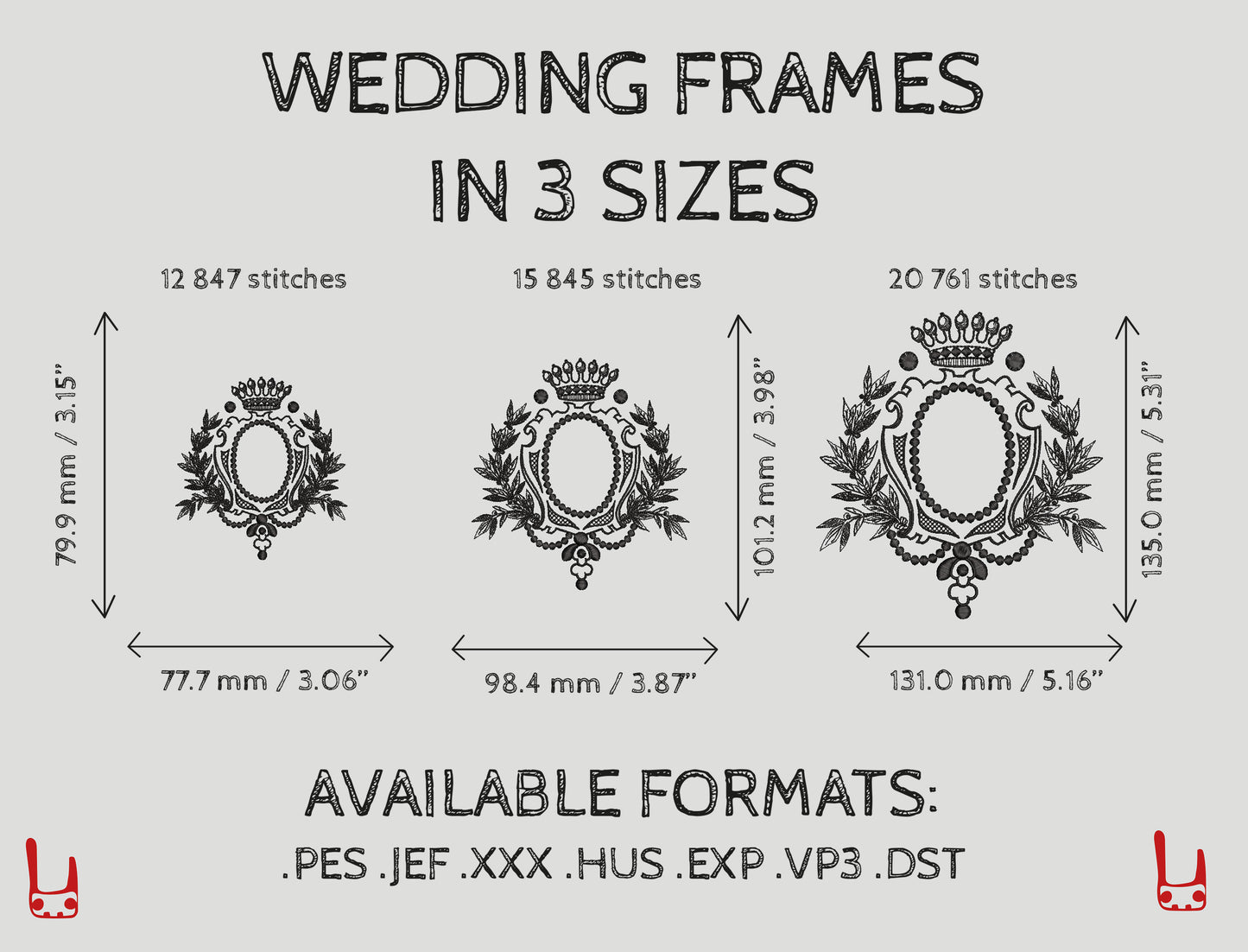 Royal Wedding Frame machine embroidery design