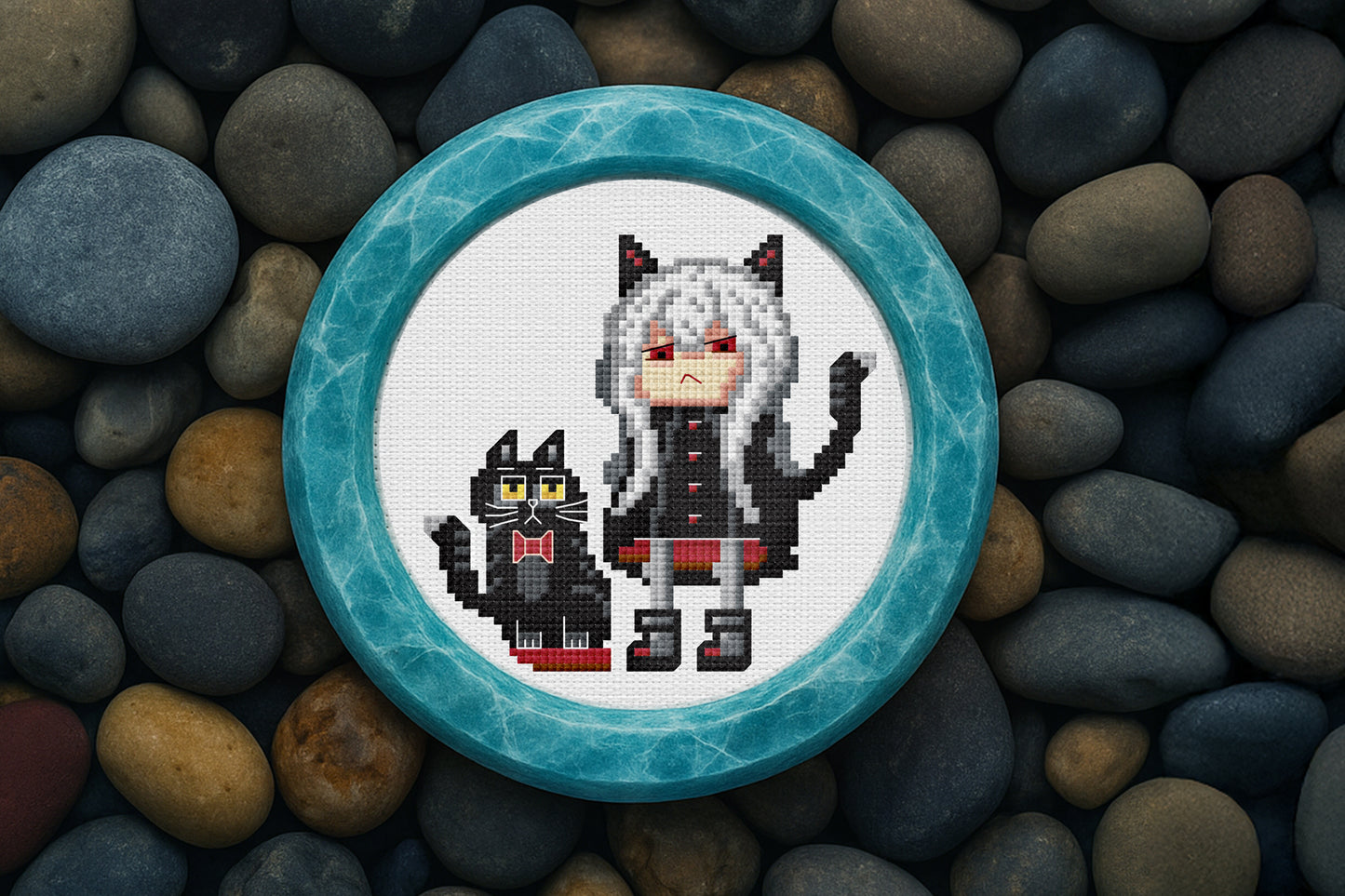 Unique gothic cross-stitch art for cool decor or creative gifts