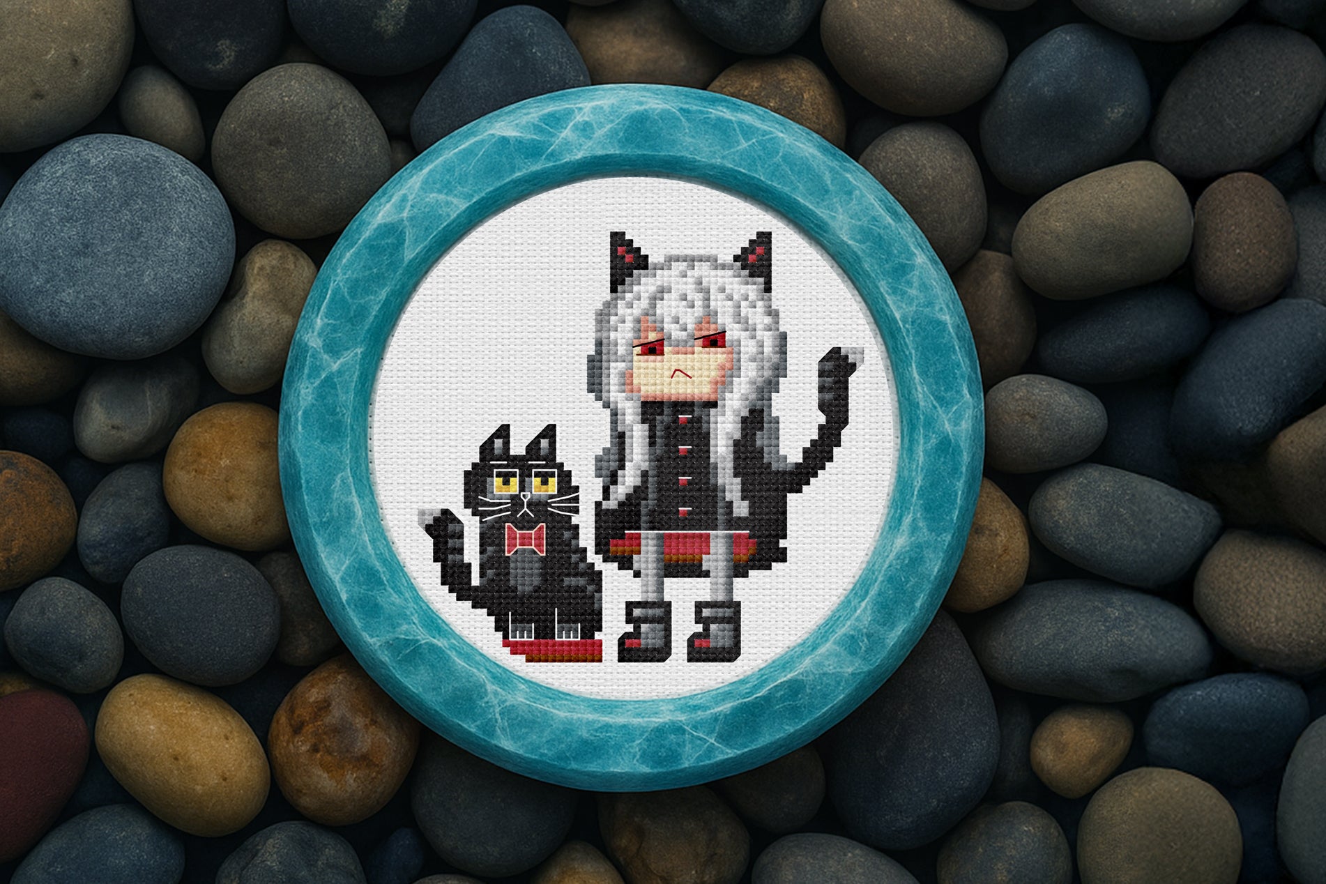 Unique gothic cross-stitch art for cool decor or creative gifts